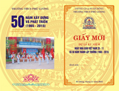 Kế hoạch tổ chức Kỉ niệm ngày nhà giáo Việt Nam 20-11 và 50 năm thành lập trường THCS Phú Lương (1965-2015)